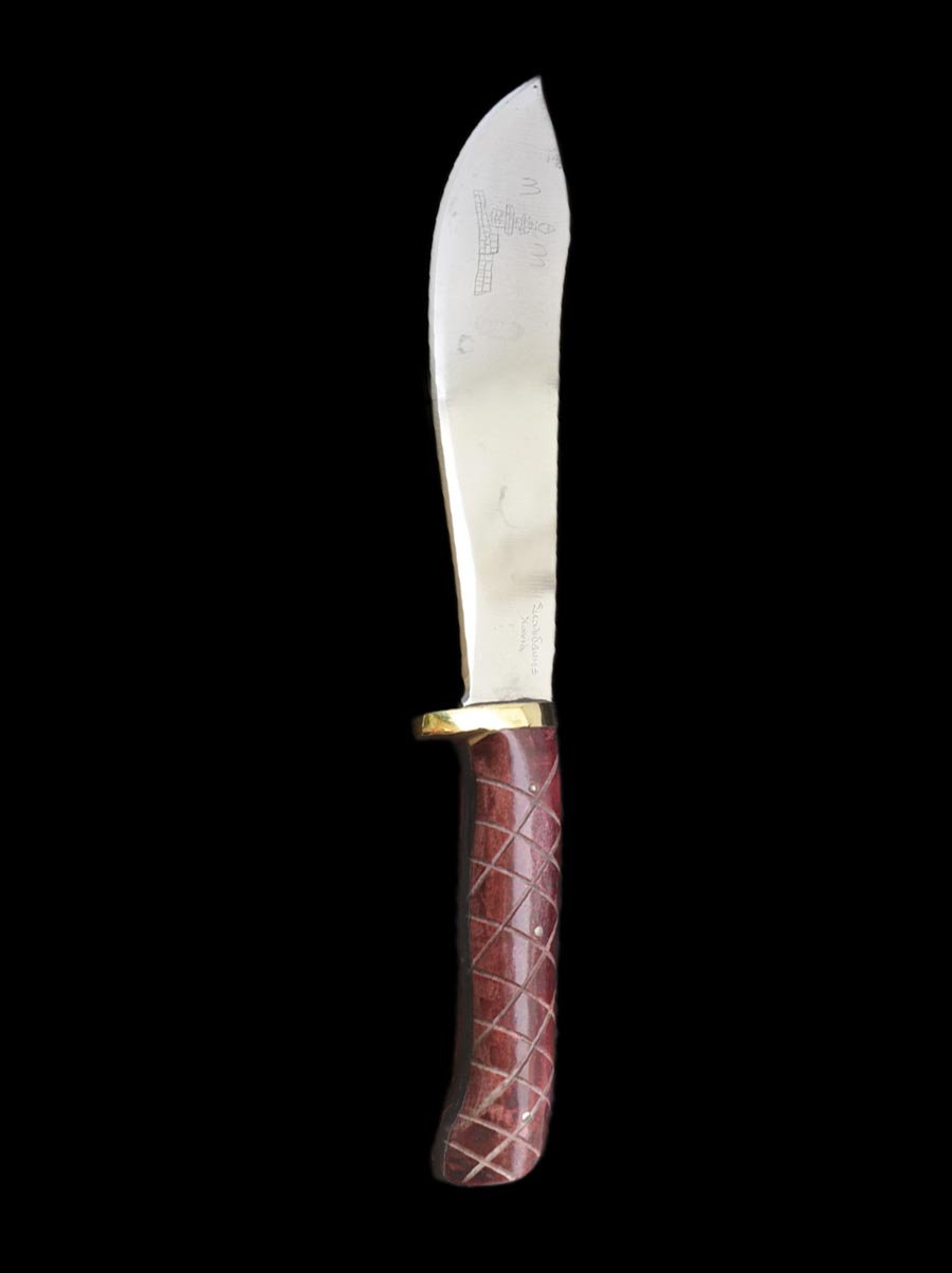 Traditional carved Cretan Ax,burgundy Traditional carved Cretan Ax,burgundy