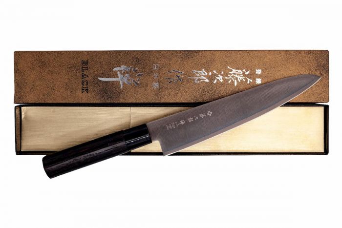 Tojiro Black Zen Slicer Knife With Chestnut Wood Handle 21 cm Tojiro Black Zen Slicer Knife With Chestnut Wood Handle 21 cm