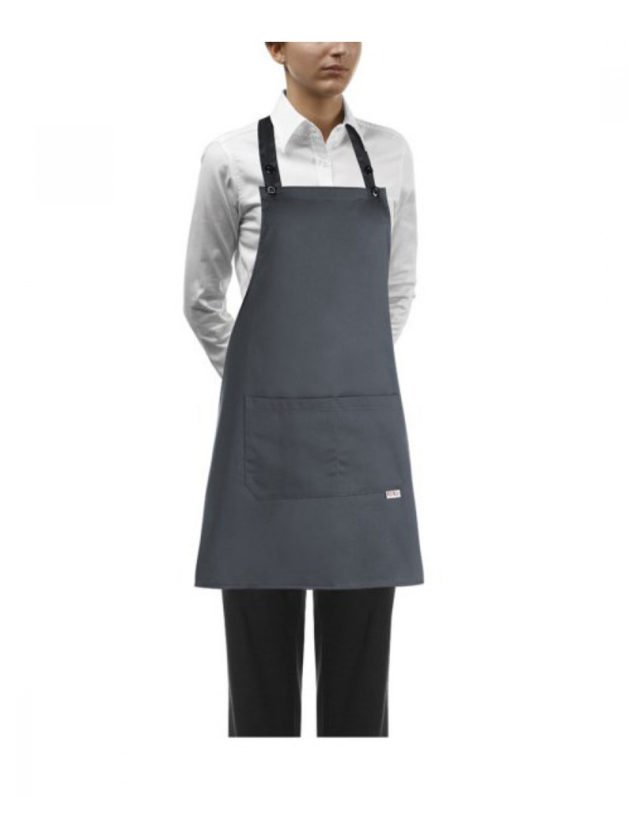 Egochef Bib Apron Short Grey Egochef Bib Apron Short Grey