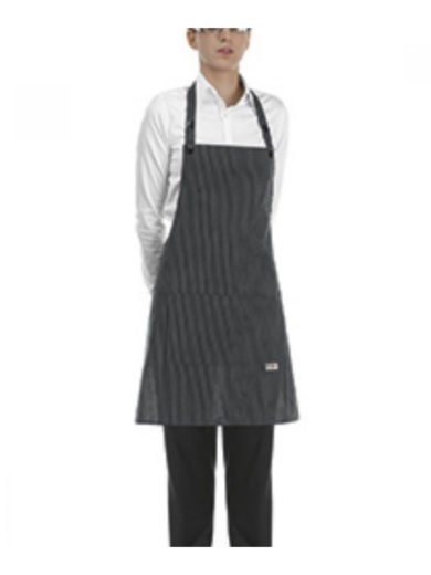 Egochef Bib Apron Short Sir Black With Stripes
