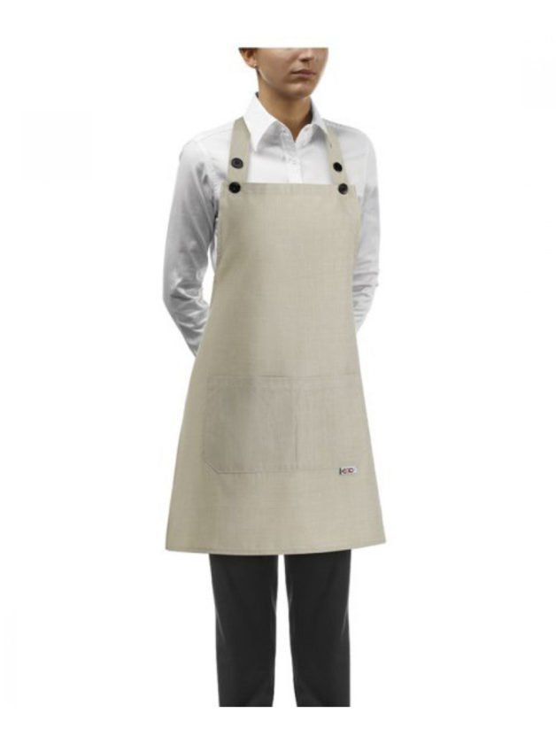 Egochef Bib Apron Short Tea Mix Beige Egochef Bib Apron Short Tea Mix Beige
