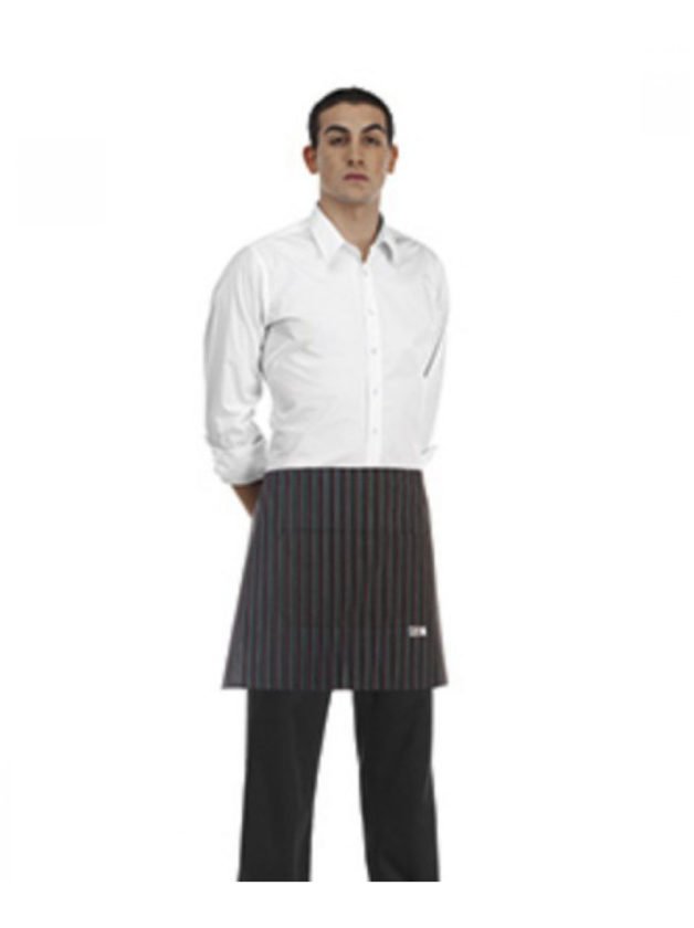 Egochef Waist Apron 40x70 cm Tube Black With Stripes Egochef Waist Apron 40x70 cm Tube Black With Stripes
