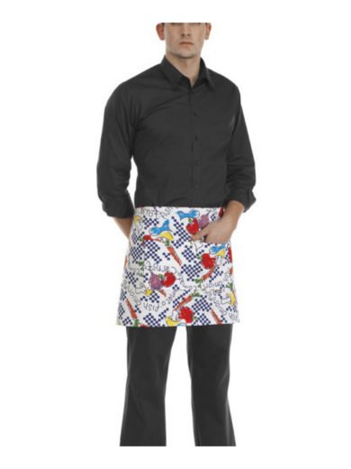 Egochef Waist Apron 40x70 cm White With Prints Fantasy