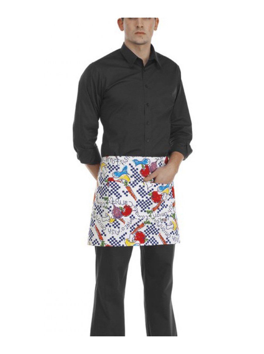 Egochef Waist Apron 40x70 cm White With Prints Fantasy Egochef Waist Apron 40x70 cm White With Prints Fantasy
