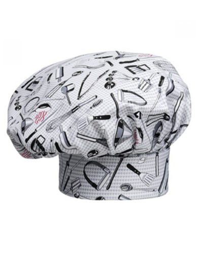 Egochef Chef Hat White With Prints Chefwear