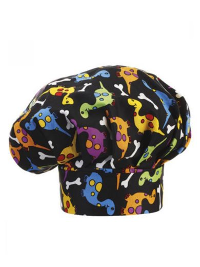 Egochef Chef Ηat Black With Prints Dino Egochef Chef Ηat Black With Prints Dino