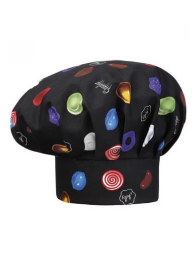 Egochef Chef Hat Black With Prints Bon Bon
