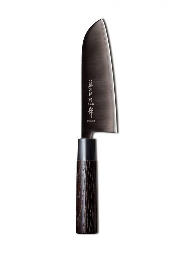 Tojiro Black Zen Santoku Knife With Chestnut Wood Handle 16,5 cm Tojiro Black Zen Santoku Knife With Chestnut Wood Handle 16,5 cm