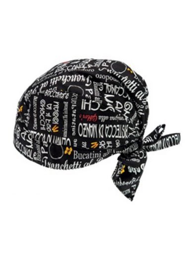 Giblor's Chef Bandana Black With Prints Menu