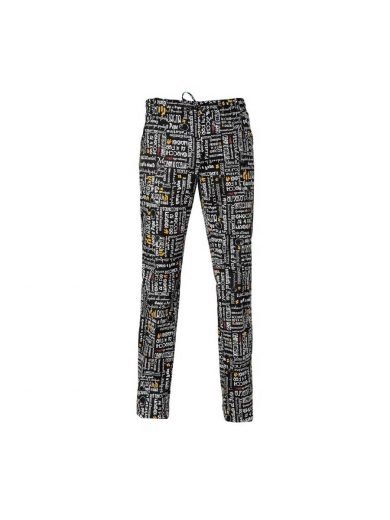 Giblor's Chef Trousers Alan Black With Prints Menu Giblor's Chef Trousers Alan Black With Prints Menu