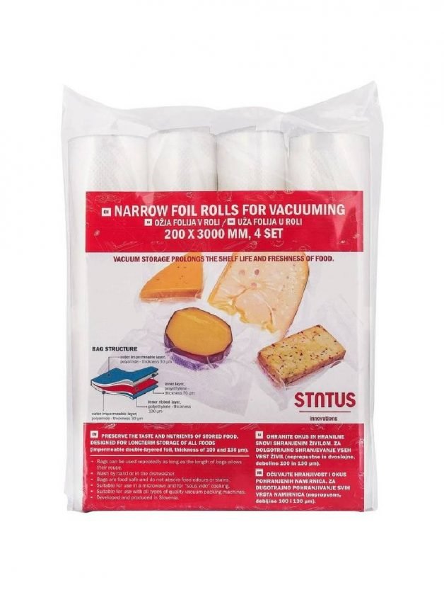 Status, Σακούλες Vacuum Συντήρησης Τροφίμων 20 εκατ. Σε Ρολό 3 Μέτρων, σετ 4 τμχ Status, Σακούλες Vacuum Συντήρησης Τροφίμων 20 εκατ. Σε Ρολό 3 Μέτρων, σετ 4 τμχ