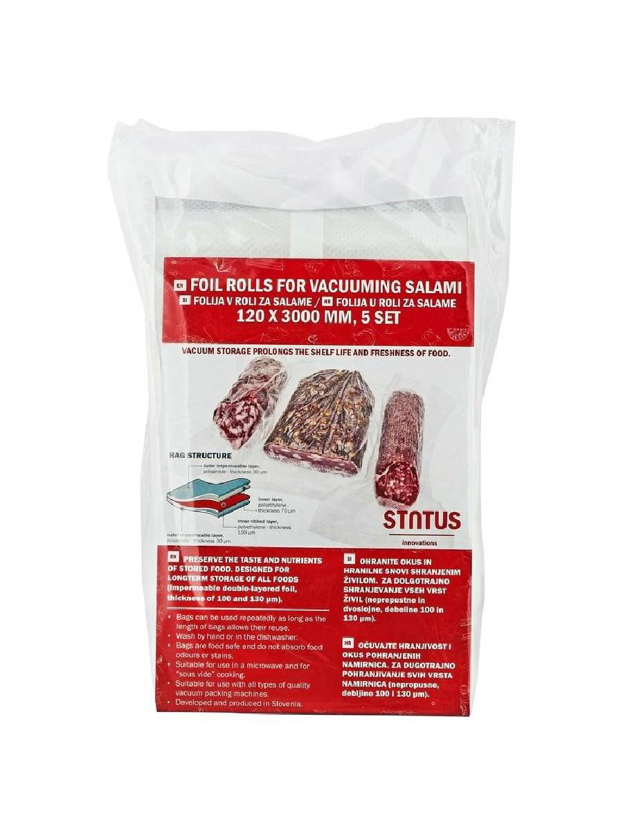 Status, Food Preservation Vacuum Bags 12 cm. In a 3 Meter Roll, Set of 5 pcs. Status, Food Preservation Vacuum Bags 12 cm. In a 3 Meter Roll, Set of 5 pcs.