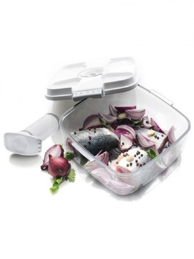 Status, Δοχείο 2λτ. Και Αντλία Για Μαρινάρισμα Σε Κενό Αέρος Άσπρα Σετ 2 τμχ. Status, Δοχείο 2λτ. Και Αντλία Για Μαρινάρισμα Σε Κενό Αέρος Άσπρα Σετ 2 τμχ.