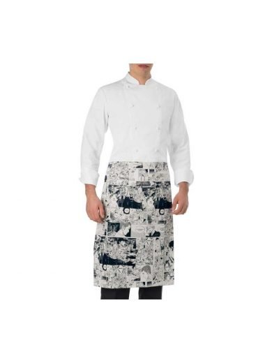 Giblor's Waist Apron Black White With Prints Comics Giblor's Waist Apron Black White With Prints Comics