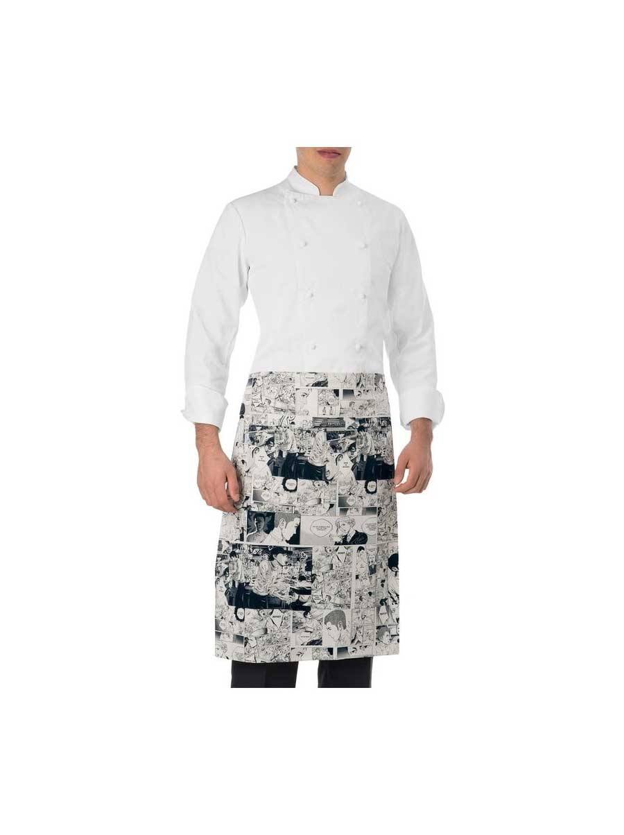 Giblor's Waist Apron Black White With Prints Comics Giblor's Waist Apron Black White With Prints Comics