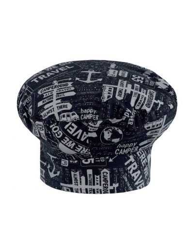 Giblor's Chef Hat Black With Prints Travel Giblor's Chef Hat Black With Prints Travel