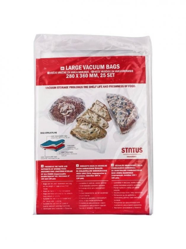 Status, Food Preservation Vacuum Bags 28x36 cm. Set of 25 pcs. Status, Food Preservation Vacuum Bags 28x36 cm. Set of 25 pcs.