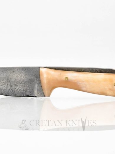 Δαμασκηνό Μαχαίρι Εκδοράς Με λαβή από Κέρατο Κριού 280 Στρώσεων 10εκ Δαμασκηνό Μαχαίρι Εκδοράς Με λαβή από Κέρατο Κριού 280 Στρώσεων 10εκ