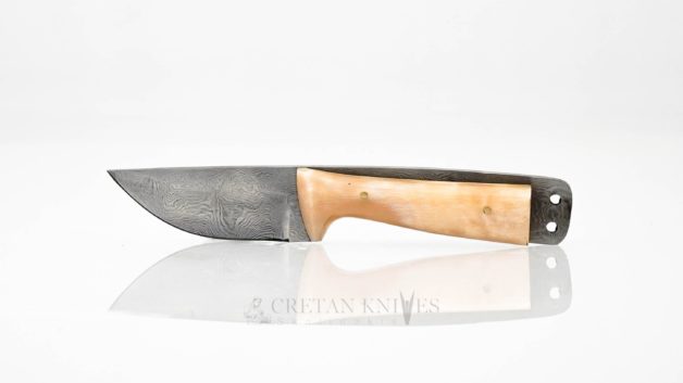 Δαμασκηνό Μαχαίρι Εκδοράς Με λαβή από Κέρατο Κριού 280 Στρώσεων 10εκ Δαμασκηνό Μαχαίρι Εκδοράς Με λαβή από Κέρατο Κριού 280 Στρώσεων 10εκ