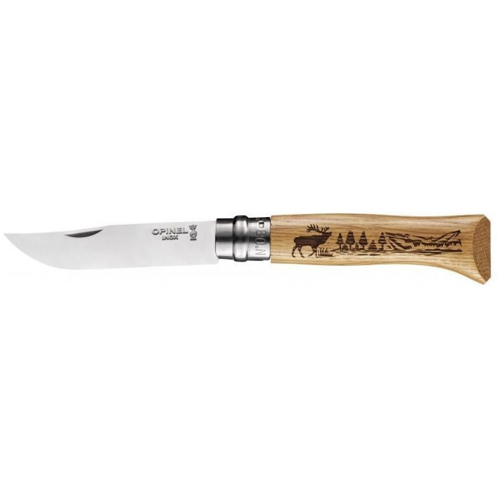Opinel Traditional Animalia Knife Deer Design N°08 Opinel Traditional Animalia Knife Deer Design N°08